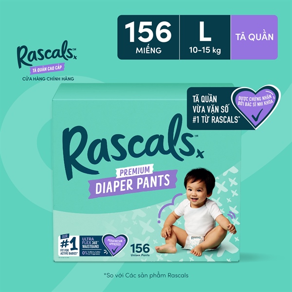Rascals Premium Training Pants · Size L · 3 × 52 pcs