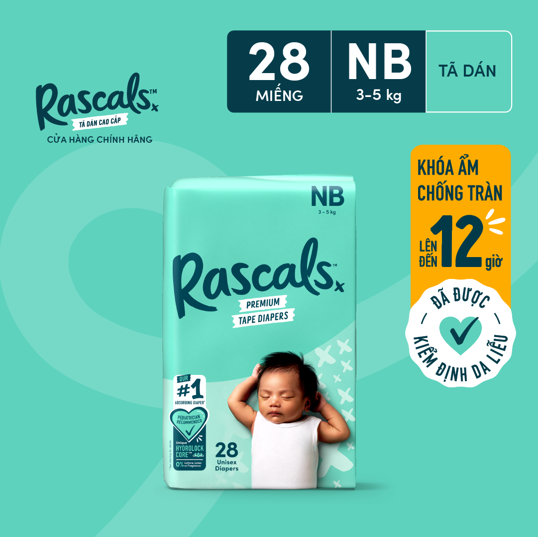 Rascals Tape Convenience Pack · Size NB · 28 pcs