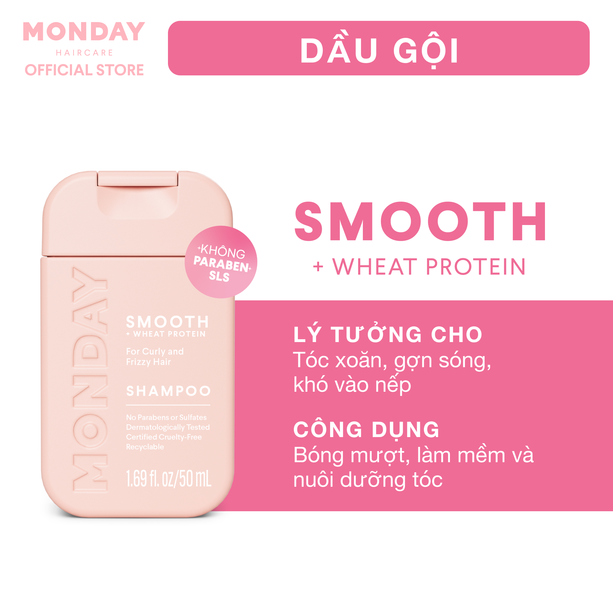 MONDAY Shampoo Smooth · 50 ml · travel size