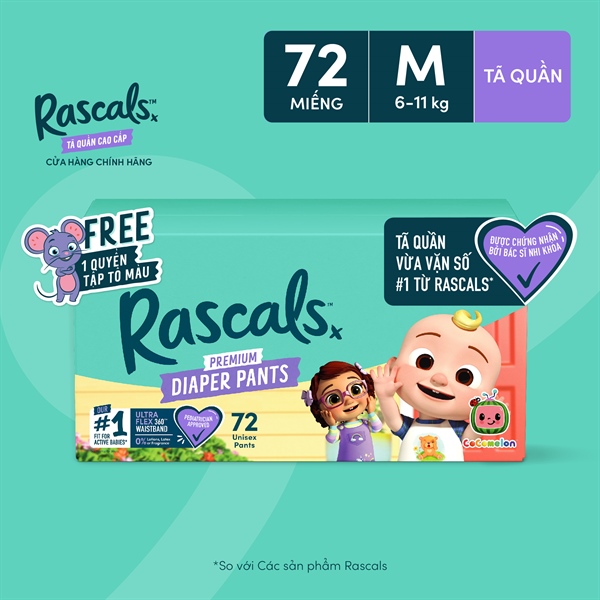 Rascals CoComelon Pants · Size M · 72 pcs